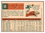 1959 Topps Baseball #050 Willie Mays Giants VG-EX 509875