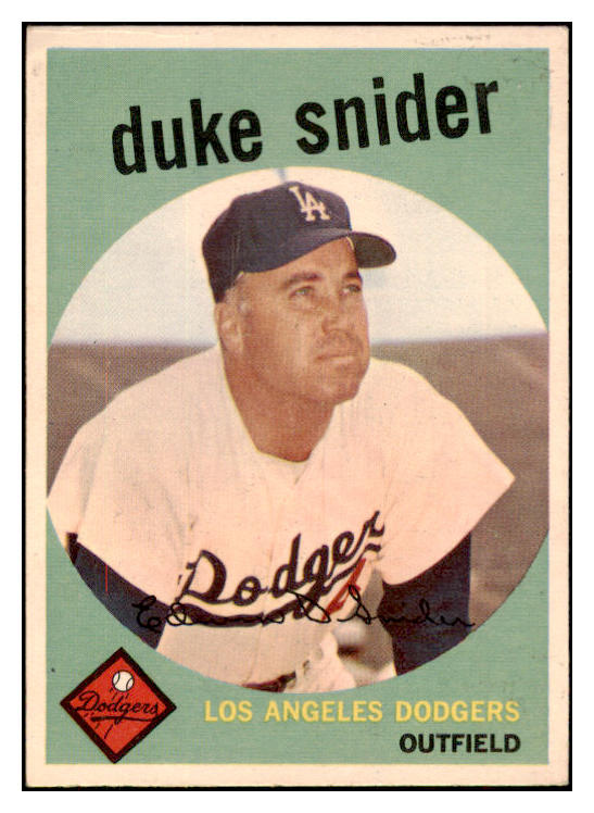 1959 Topps Baseball #020 Duke Snider Dodgers EX-MT 509888