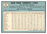 1965 Topps Baseball #513 New York Yankees Team EX-MT 509913