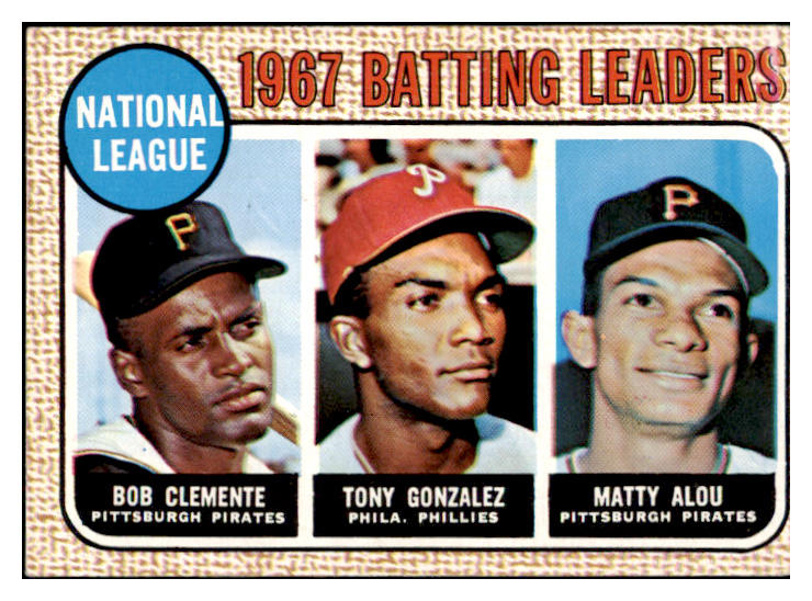 1968 Topps Baseball #001 N.L. Batting Leaders Clemente VG-EX 509941