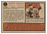 1962 Topps Baseball #005 Sandy Koufax Dodgers EX 509953