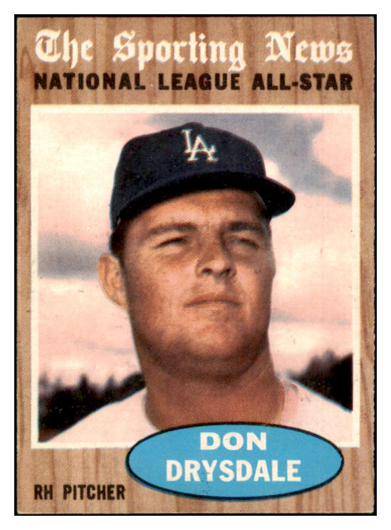 1962 Topps Baseball #398 Don Drysdale A.S. Dodgers EX 509955