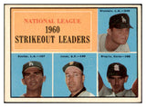 1961 Topps Baseball #049 N.L. Strike Out Leaders Sandy Koufax EX+/EX-MT 509979