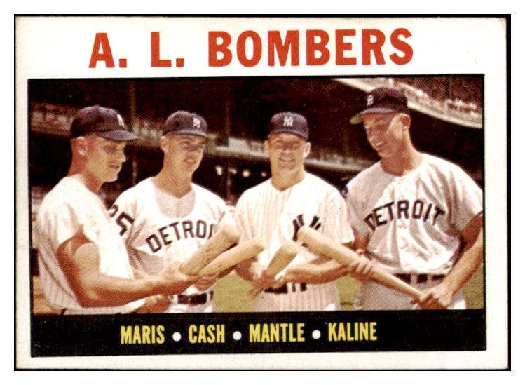 1964 Topps Baseball #331 Mickey Mantle Al Kaline Roger Maris EX+/EX-MT 509990