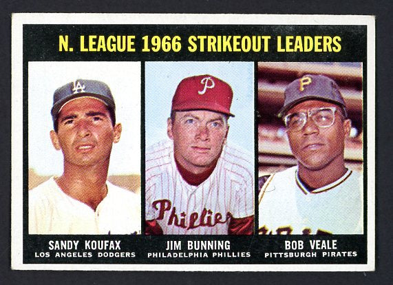 1967 Topps Baseball #238 N.L. Strike Out Leaders Sandy Koufax EX-MT 510016