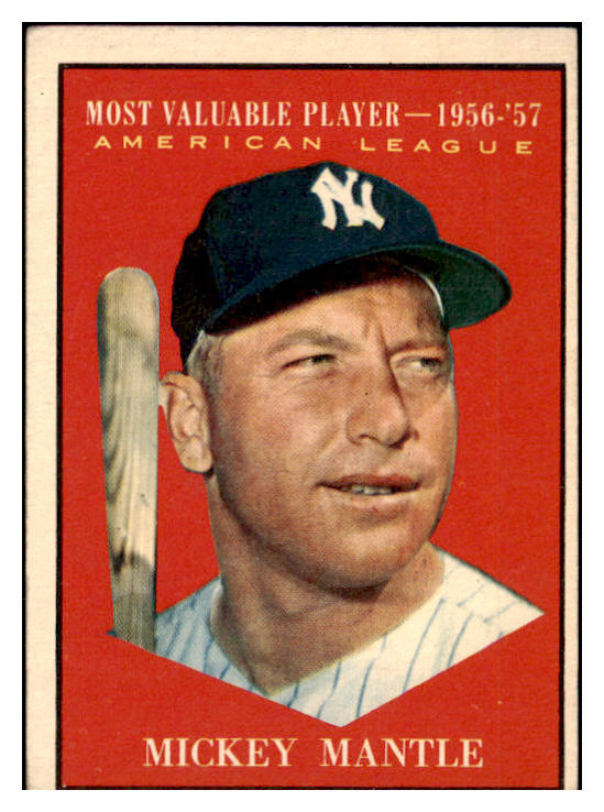 1961 Topps Baseball #475 Mickey Mantle MVP Yankees VG-EX 510027