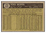 1961 Topps Baseball #425 Yogi Berra Yankees EX-MT 510031