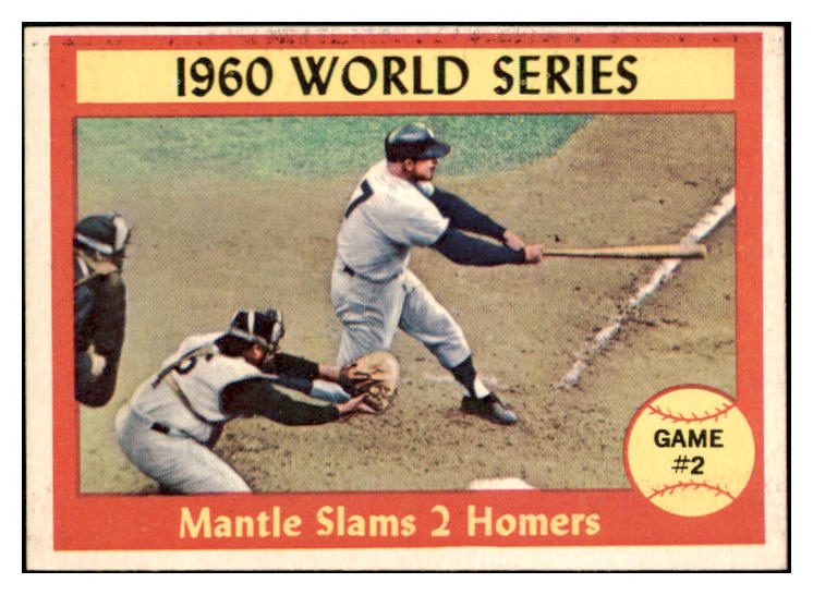 1961 Topps Baseball #307 World Series Game 2 Mickey Mantle EX-MT 510040