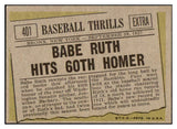 1961 Topps Baseball #401 Babe Ruth Yankees EX-MT 510043