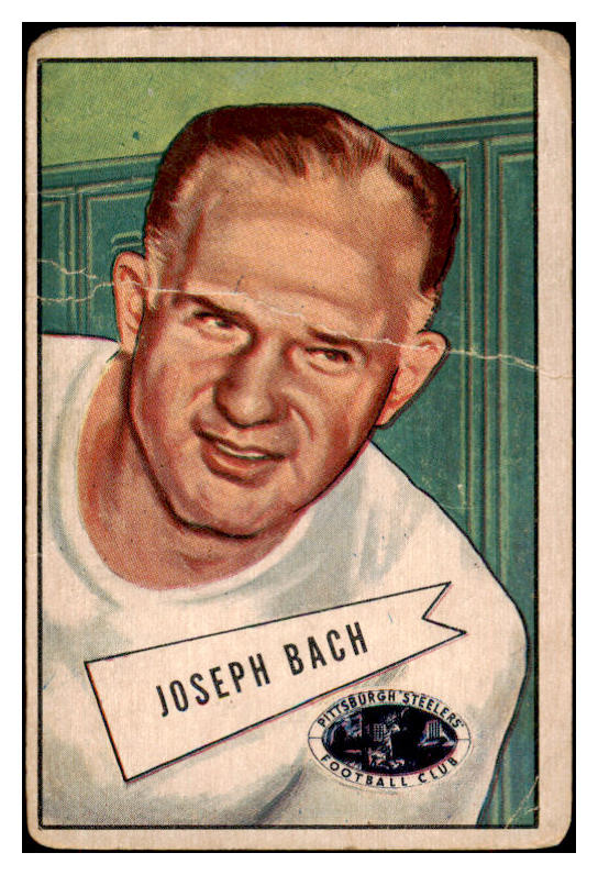 1952 Bowman Large Football #053 Joseph Bach Steelers Fair 510048