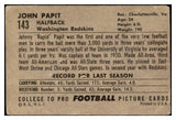 1952 Bowman Large Football #143 John Pappit Washington VG 510053