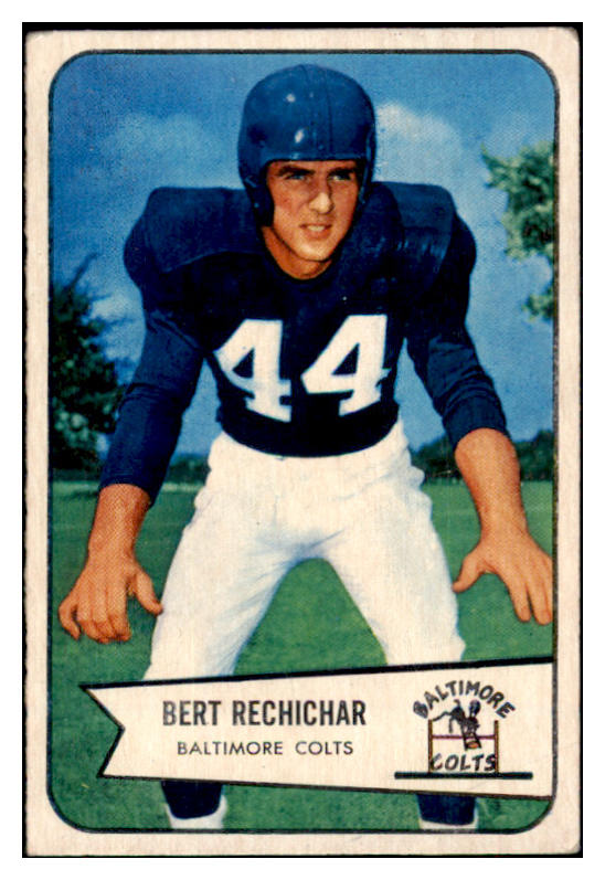 1954 Bowman Football #026 Bert Rechichar Colts VG-EX 510055