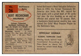 1954 Bowman Football #026 Bert Rechichar Colts VG-EX 510055