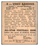 1948 Leaf Football #008 Vince Banonis Cardinals VG 510107
