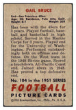 1951 Bowman Football #104 Gail Bruce 49ers VG-EX 510145