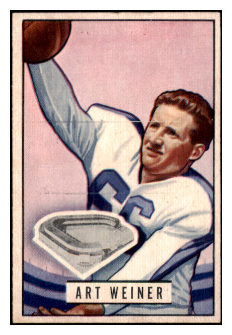 1951 Bowman Football #080 Art Weiner Yanks EX-MT 510149