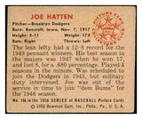 1950 Bowman Baseball #166 Joe Hatten Dodgers VG 510168