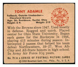 1950 Bowman Football #079 Tony Adamle Browns VG-EX 510175