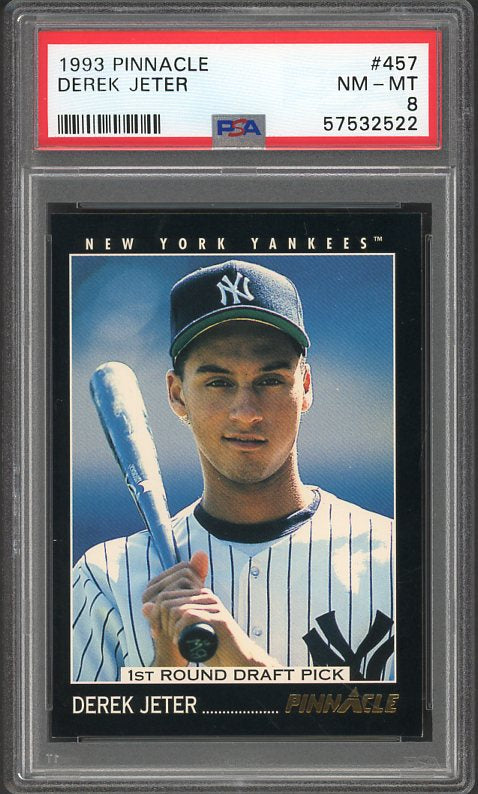 1993 Pinnacle #457 Derek Jeter Yankees PSA 8 NM/MT 510245