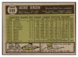 1961 Topps Baseball #540 Jackie Jensen Red Sox NR-MT 510482