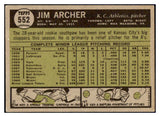 1961 Topps Baseball #552 Jim Archer A's EX 510521