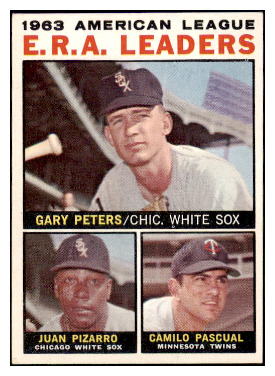 1964 Topps Baseball #002 A.L. ERA Leaders Gary Peters EX-MT 510543