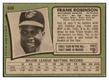 1971 Topps Baseball #640 Frank Robinson Orioles VG 510647