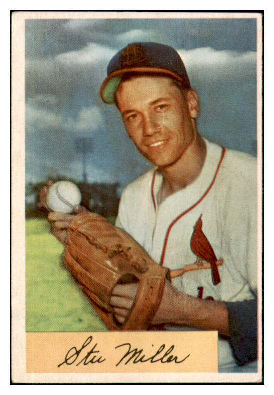 1954 Bowman Baseball #158 Stu Miller Cardinals EX 510675