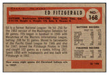 1954 Bowman Baseball #168 Ed Fitzgerald Senators VG-EX 510703