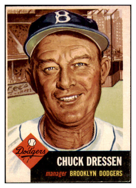 1953 Topps Baseball #050 Chuck Dressen Dodgers EX-MT 510709