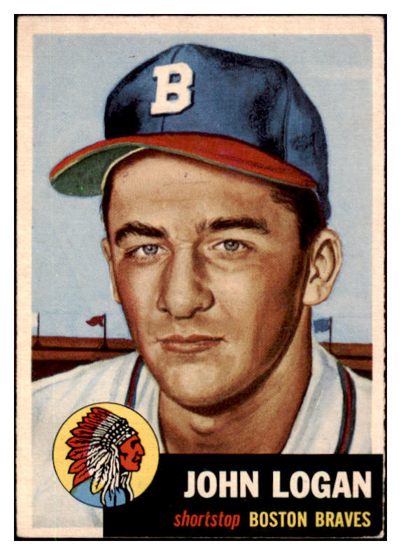 1953 Topps Baseball #158 John Logan Braves EX 510739