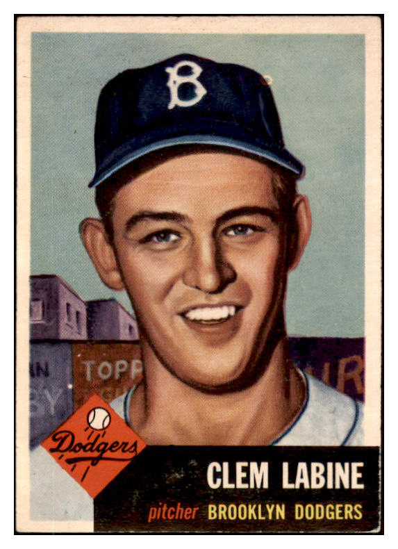 1953 Topps Baseball #014 Clem Labine Dodgers EX 510746