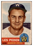 1953 Topps Baseball #256 Les Peden Senators VG 510760