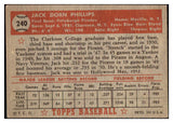 1952 Topps Baseball #240 Jack Phillips Pirates EX-MT 510771