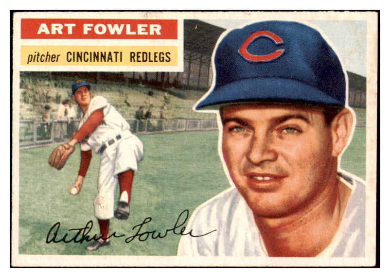 1956 Topps Baseball #047 Art Fowler Reds EX-MT White 510814