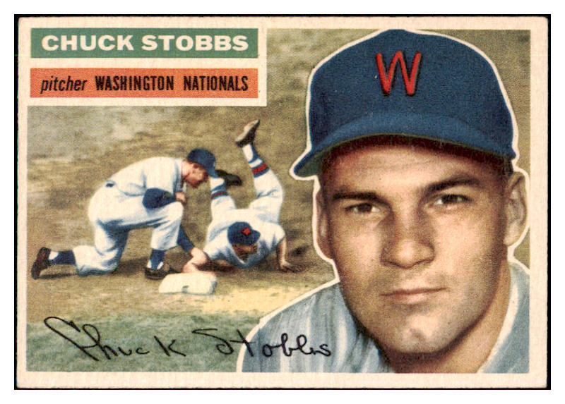 1956 Topps Baseball #068 Chuck Stobbs Senators EX White 510819