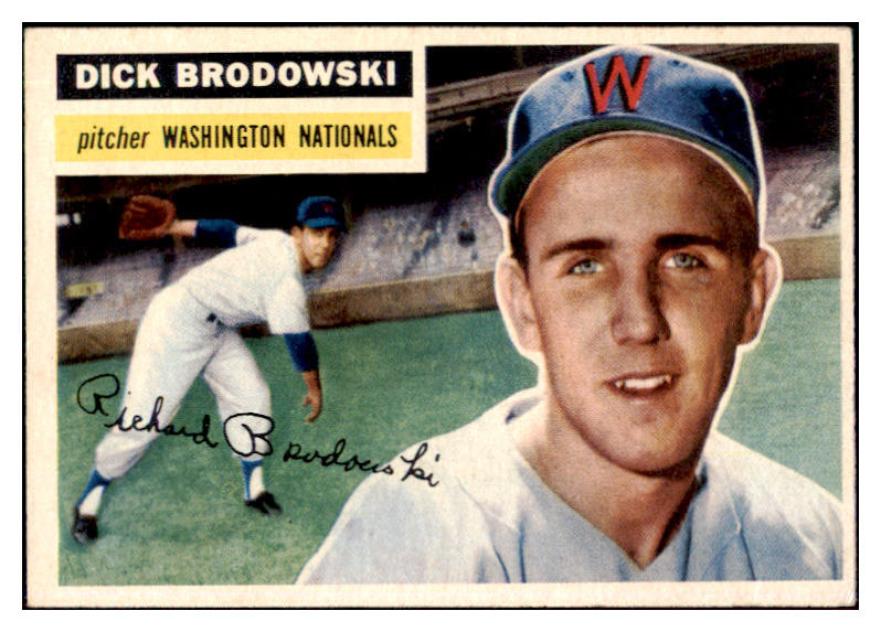 1956 Topps Baseball #157 Dick Brodowski Senators EX Gray 510820