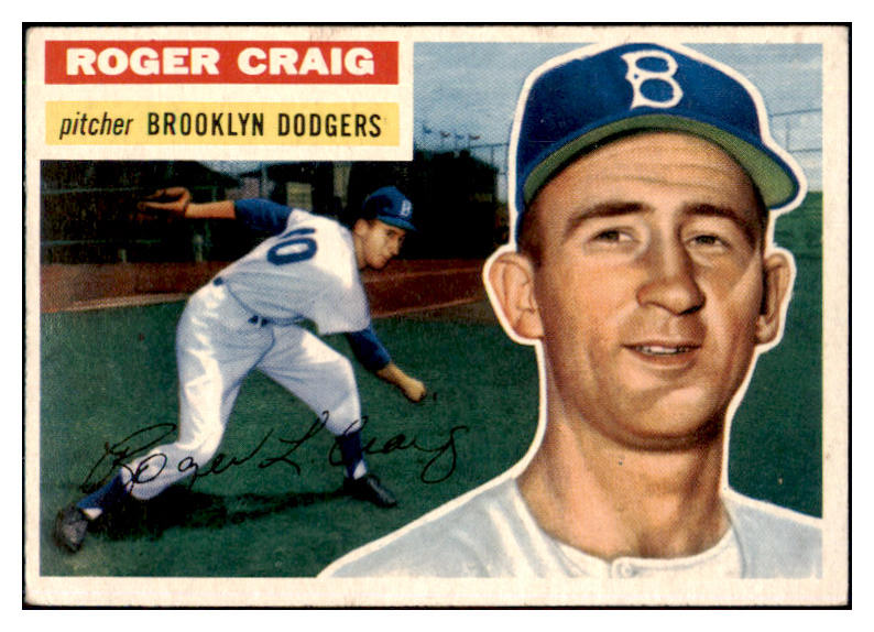 1956 Topps Baseball #063 Roger Craig Dodgers EX Gray 510838