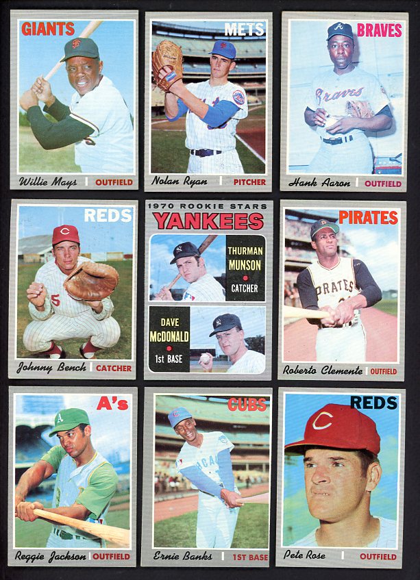 1970 Topps Baseball Complete Set EX/EX+ Munson Ryan Mays 510897