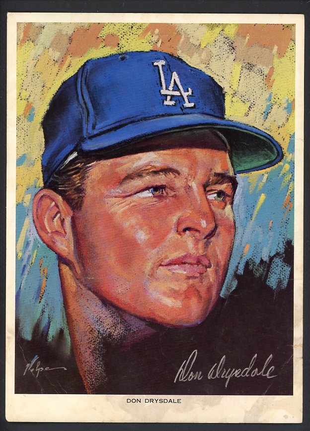 1969 Union Oil Los Angeles Dodgers Portraits Set Lot Of 7 Drysdale 510911