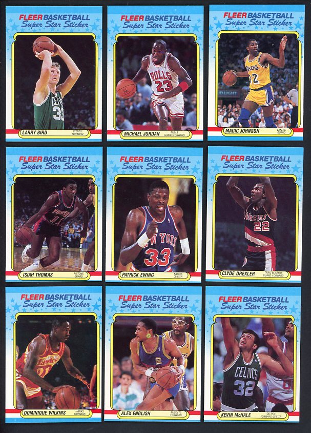 1988 Fleer Basketball Stickers Complete Set Jordan Bird 510927