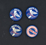 1950's Baseball Logo Pins Set Lot 2 Diff White Sox Reds 511005