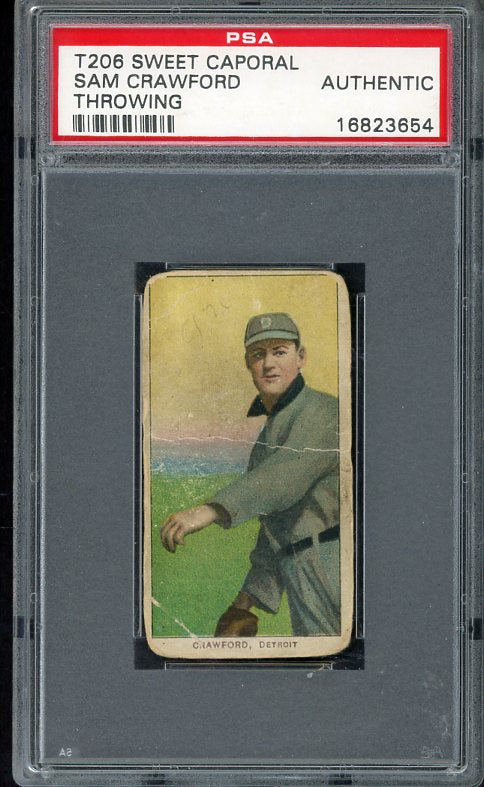 1909-11 T206 T 206 Sam Crawford Tigers PSA Auth 511112