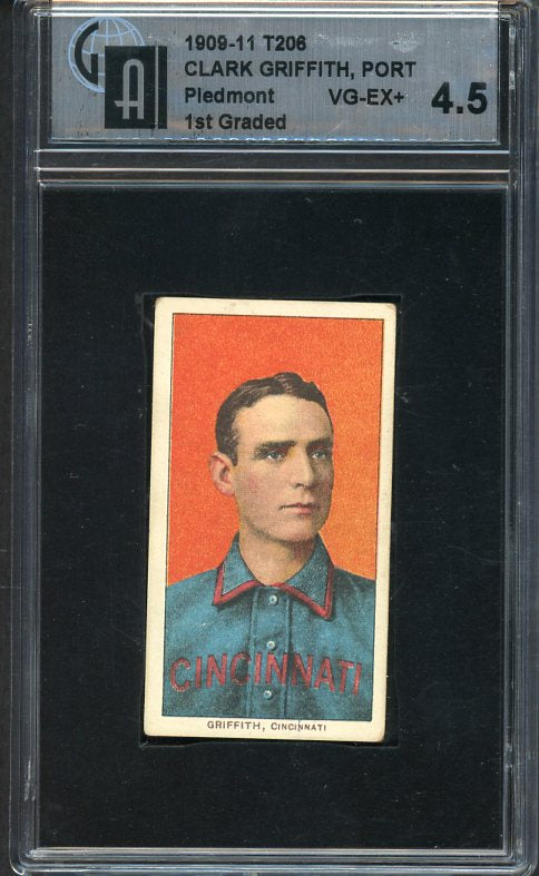 1909-11 T206 T 206 Clark Griffith Reds GAI 4.5 VG-EX+ 511113