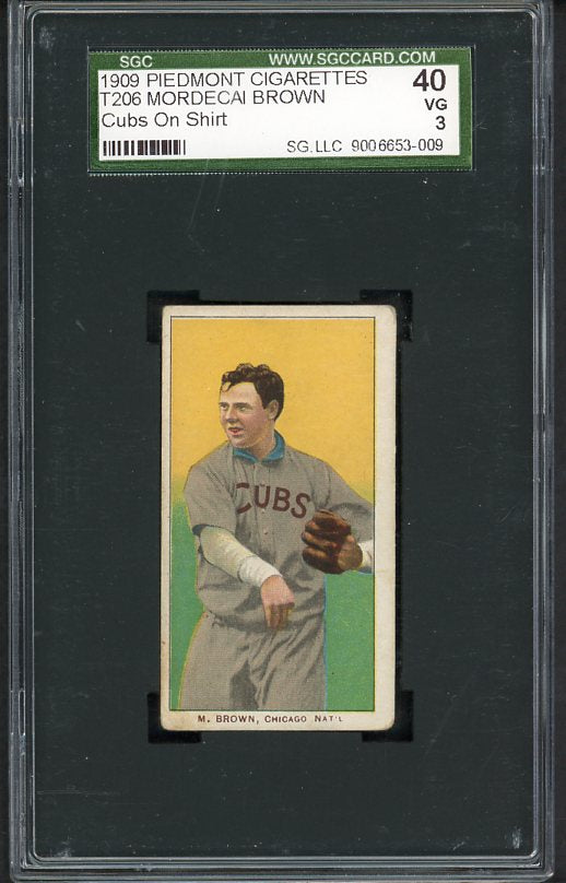 1909-11 T206 T 206 Mordecai Brown Cubs SGC 3 VG 511121