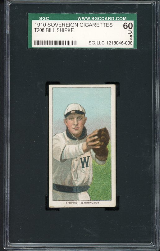 1909-11 T206 T 206 Bill Shipke Senators SGC 5 EX 511124