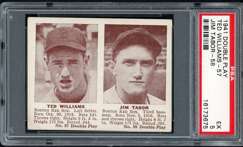 1941 Double Play #057/58 Ted Williams Jim Tabor PSA 5 EX 511262