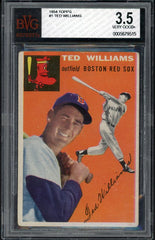 1954 Topps Baseball #001 Ted Williams Red Sox BVG 3.5 VG+ 511301