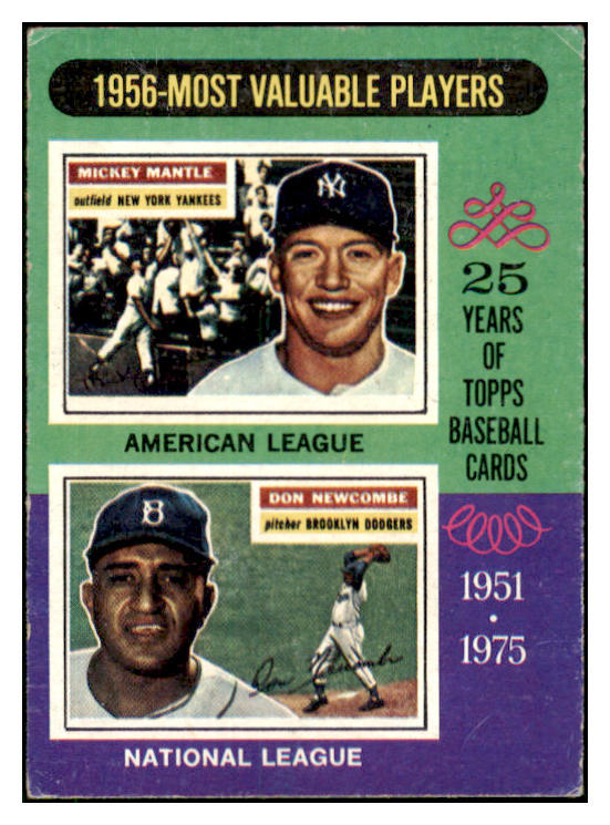 1975 Topps Baseball #194 Mickey Mantle Don Newcombe VG-EX 511347