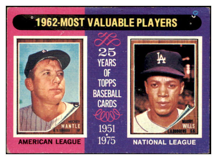 1975 Topps Baseball #195 Mickey Mantle Hank Aaron VG-EX 511348